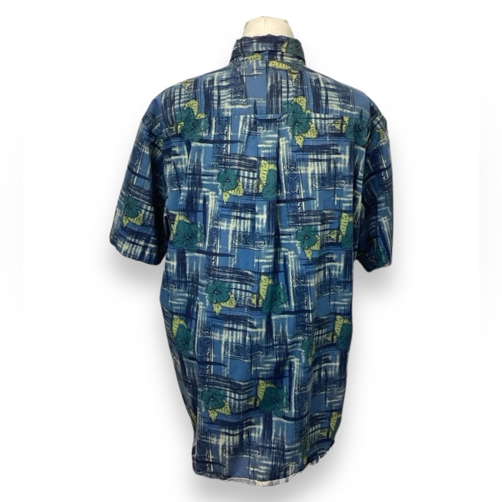 Trader Bay Mens Button Front Hawaiian Shirt, Blue… - image 3